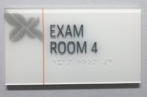 Acrylic Signs for Interior Wayfinding Exam Rooms